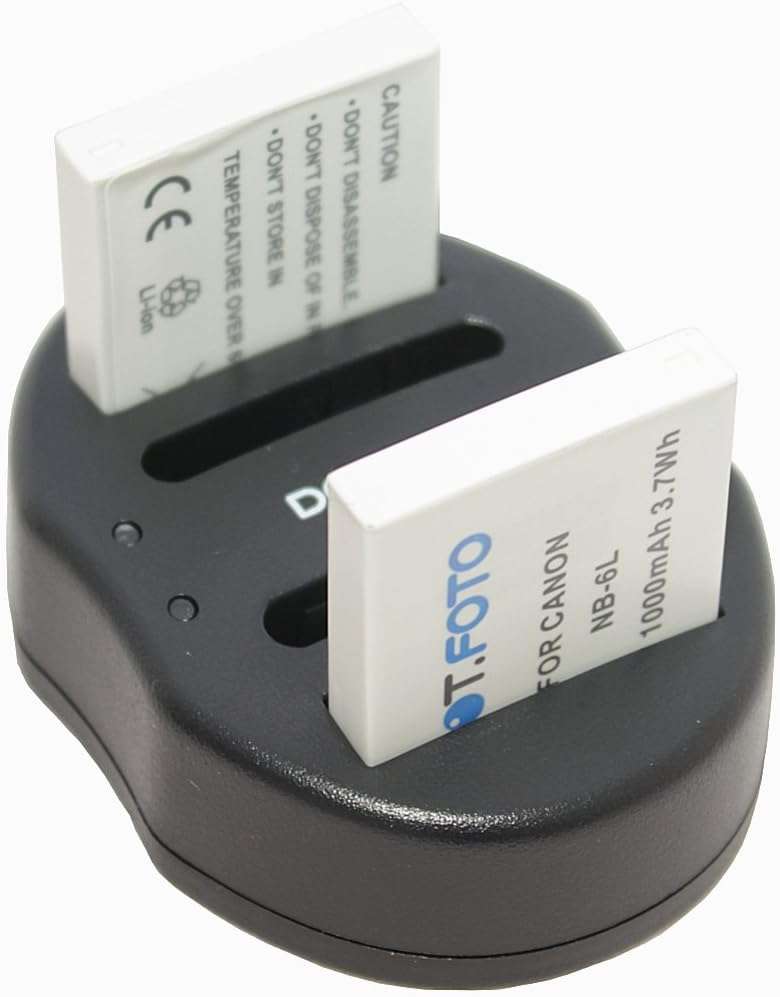 Dot.Foto Brand 2000 mAh Replacement Sony/Canon NP-BN1/NB-6L Battery and Dual Slot USB Charger for So