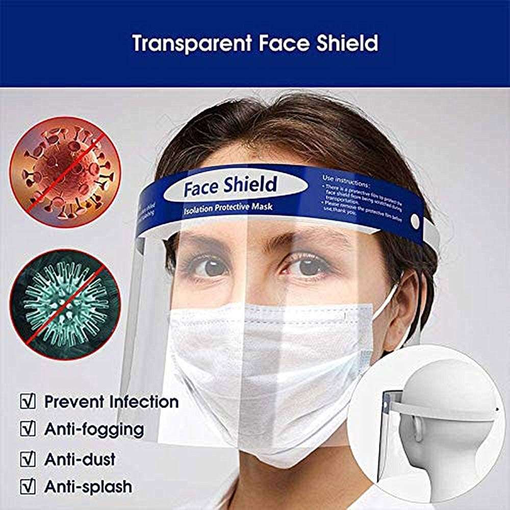 Face Shields, Double-sided Anti-Fog and Dustproof Transparent Full Face Protective
