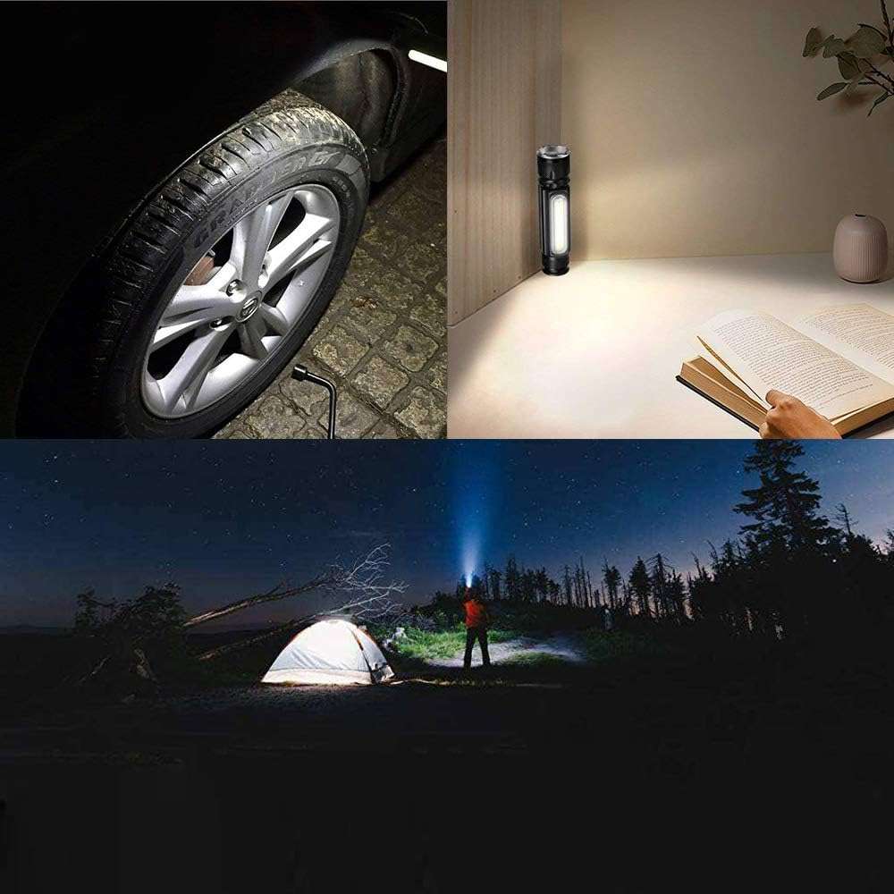 Mini LED Flashlight Rechargeable Torch Light LED COB Work Light