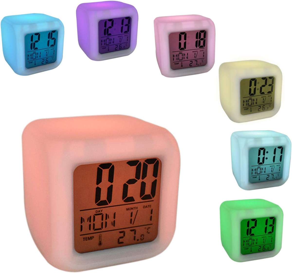 Glowing LED Color Change Digital Alarm Clock