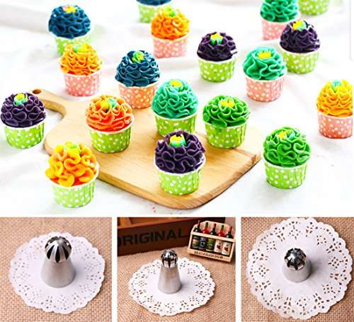 Premium Russian Piping Tips Cake Decorating Supplies The COMPLETE Set -12 Unique Icing Nozzles, 2 S