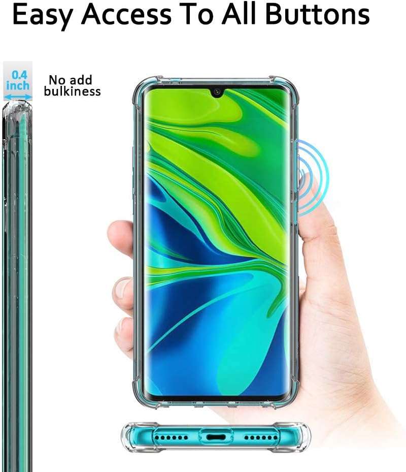 Crystal Clear Slim Protective Cover with Reinforced Corner Bumpers For Xiaomi Mi Note 10