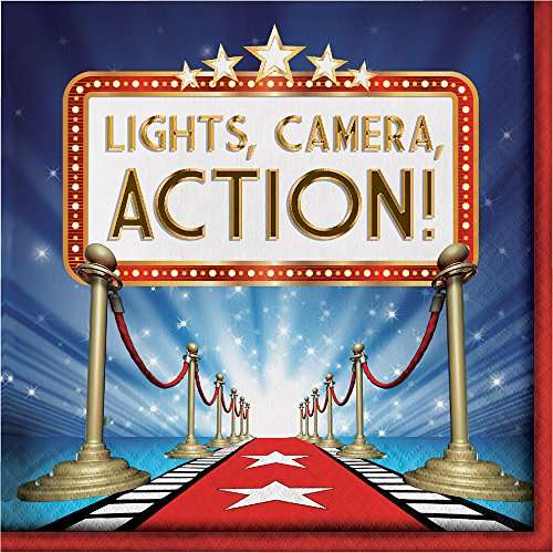 Hollywood Theme Movie Party Supply Pack Plates Cups Napkins Tableware Kit for 16 Guests by Parties