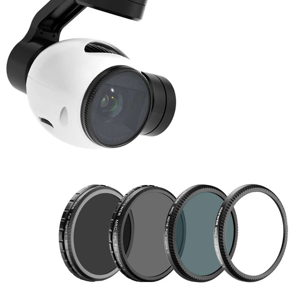 Neewer for DJI OSMO /OSMO Plus / Inspire 1, Multi-coated 4 Pieces Filter Kit: UV Filter + CPL Filter