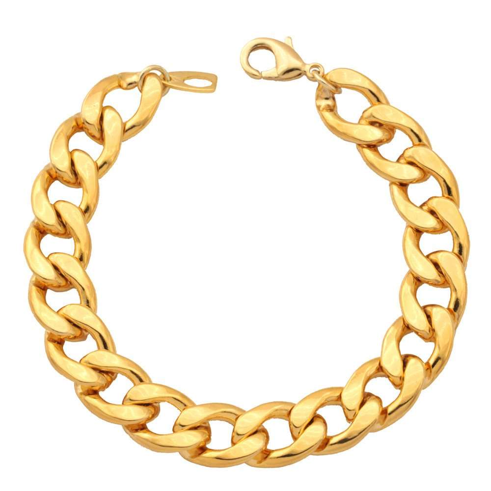 Men Heavy Chunky Curb Chain Bracelet 11MM Thick Solid Cuban Link Bracelets (8...
