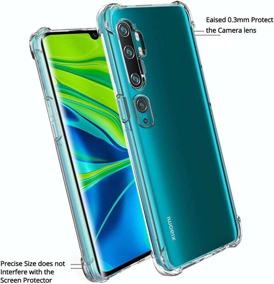 Crystal Clear Slim Protective Cover with Reinforced Corner Bumpers For Xiaomi Mi Note 10