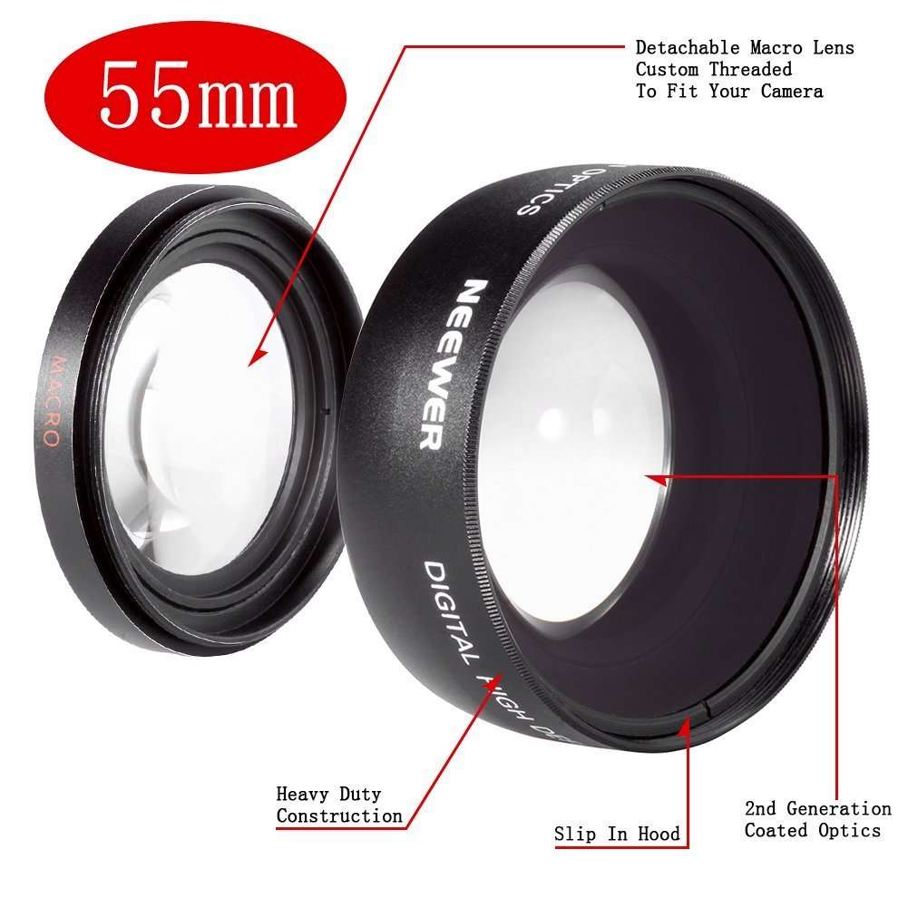 NEEWER Digital 55mm Macro Wide Angle Lens 0.45X High Definition For Sony DSLR...