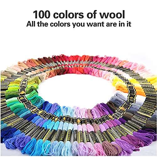 AHOMATE Magic Patterns Punch Needle Kit Craft Tool Embroidery Pen Set, Threads for Sewing Knitting