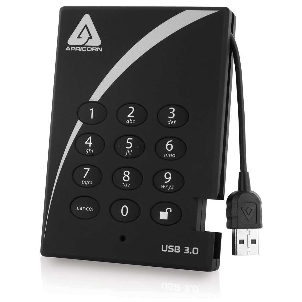 Apricorn 2TB Aegis Padlock USB 3.0 Hard Drive (256-AES)