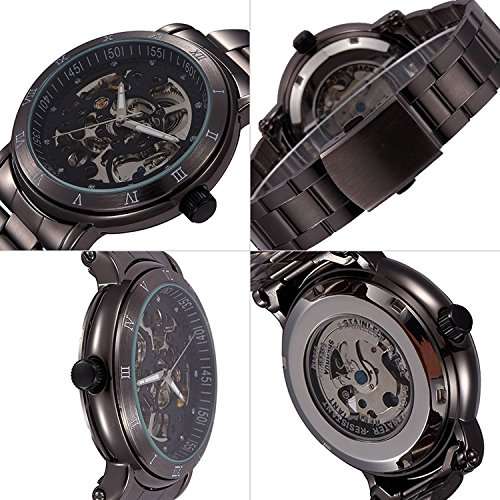 Carrie Hughes Men's Automatic Watch Steampunk Skeleton Mechanical Luminous waterproof Watch