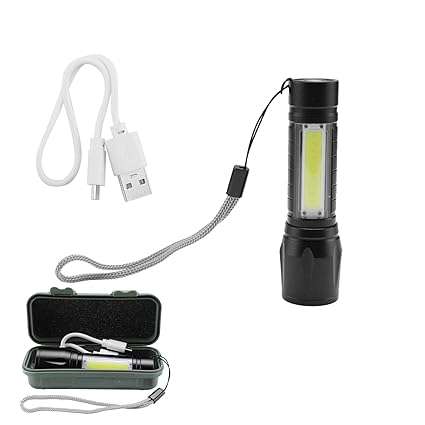 Mini LED Flashlight Rechargeable Torch Light LED COB Work Light