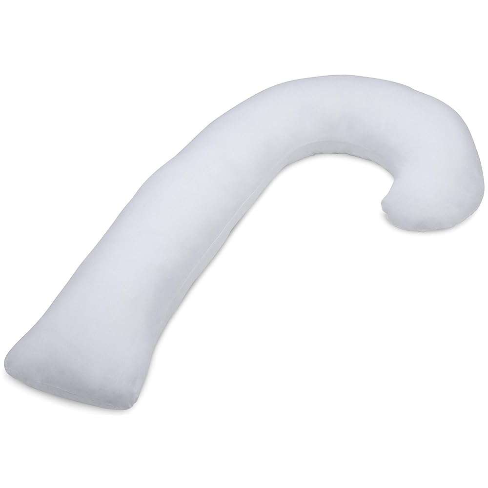 Jack Brown Pregnancy Pillow J Shape- White (HAS SMALL STAINS)