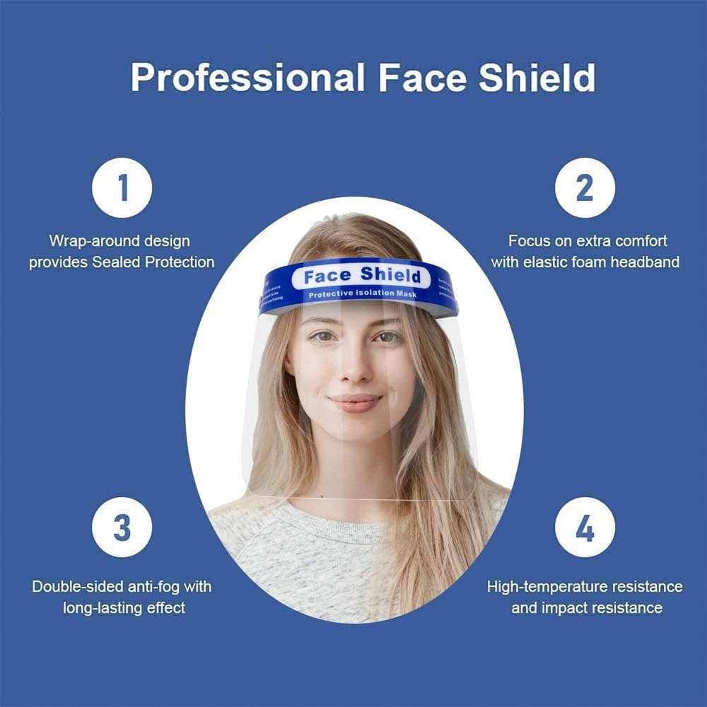 Face Shields, Double-sided Anti-Fog and Dustproof Transparent Full Face Protective