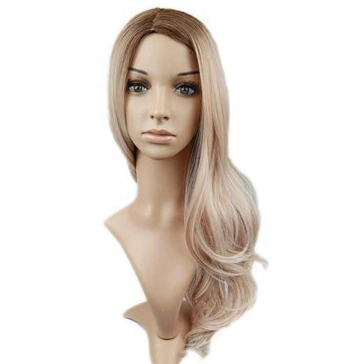 Wig Brown To Ash Blonde High Density Heat Resistant Synthetic Hair Weave Full Wigs For Women