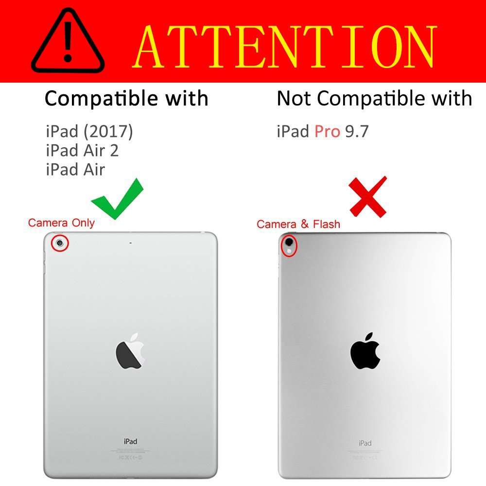 iPad 9.7 inch 2018 2017 Case/iPad Air Case/iPad Air 2 Case PU Leather Folio for Apple iPad 6th/5th G