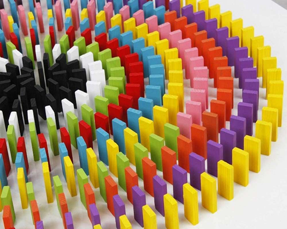 100pcs Wooden Dominos Blocks Set