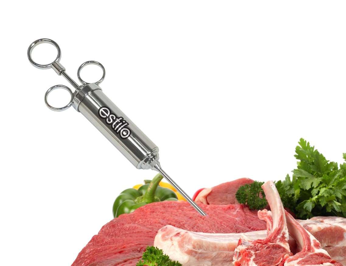 Estilo High Grade Stainless Steel Meat Injector Kit with 2-oz Large Capacity ...