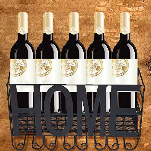 Wall Mounted Wine Rack - 4 Upside Down High Glass Rack and Wine Cork Storage - Bottle & Glass..