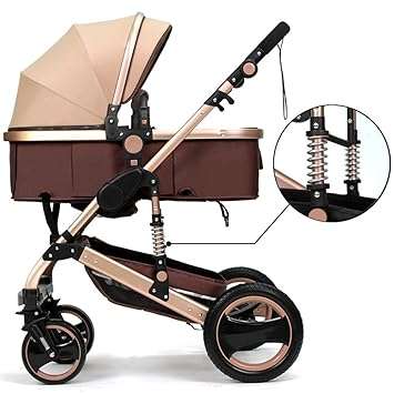 Q3 Baby Pram / Stroller - 2 Function Foldable Baby Pram (KHAKHI)