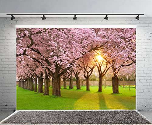 Leowefowa 7X5FT Bridal Shower Backdrop Cherry Blossom Backdrops for Wedding Ceremony Photography Su