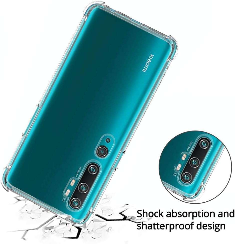 Crystal Clear Slim Protective Cover with Reinforced Corner Bumpers For Xiaomi Mi Note 10