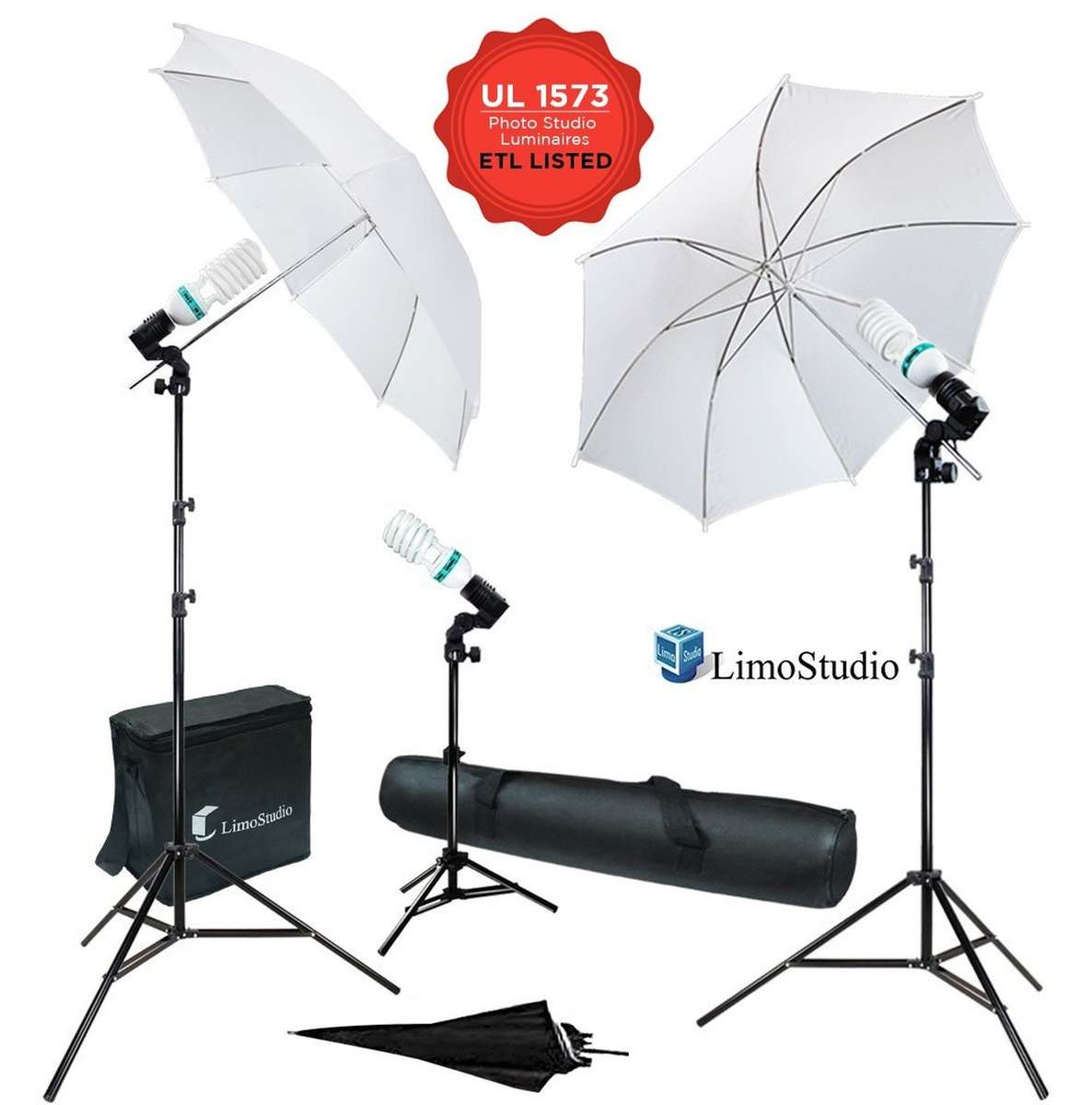 LimoStudio 600W 5500K Photo Video Studio Continuous Lighting Bundle Kit UL157...
