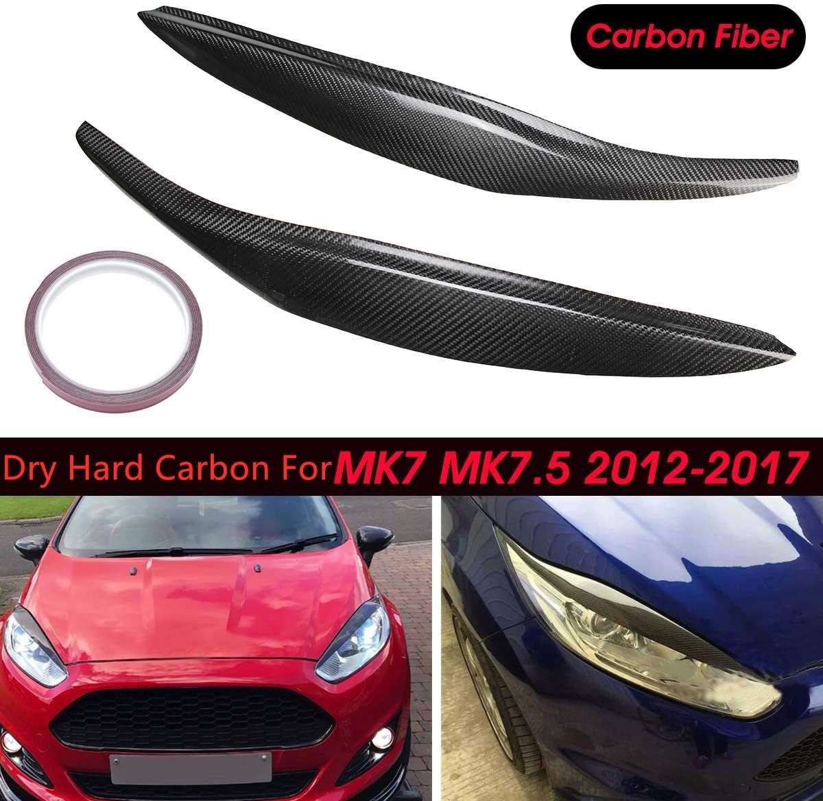 Carbon Fiber Car Headlight Eyebrow Eyelids For Ford Fiesta MK7.5 2012-2017 MK8 2013-2016