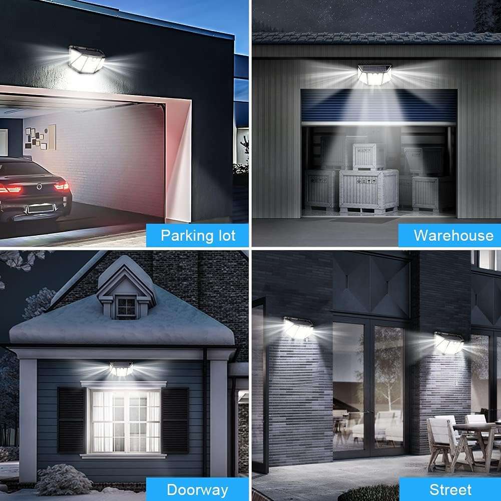 310 LED Outdoor Solar Lights 2 Packs Motion Sensor Light IP65 Waterproof Wireless Wall Light