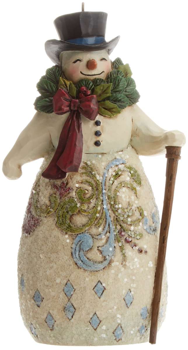 Jim Shore Heartwood Creek Vict Snowman/Wreath Hanging Ornament