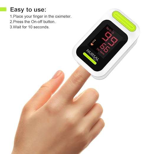Fingertip Pulse Oximeter Blood Oxygen Saturation Monitor with Carrying Case & Lanyard