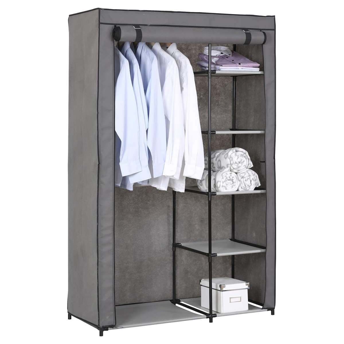 STORAGE WARDOBE CLOTHES RAIL WITH PROTECTIVE COVER