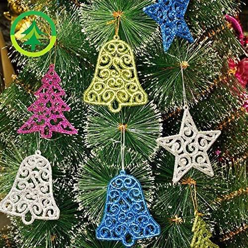 50 Christmas Tree Ornaments - Holiday home hanging Dcor Decorations, Ornament Set Includes Balls,