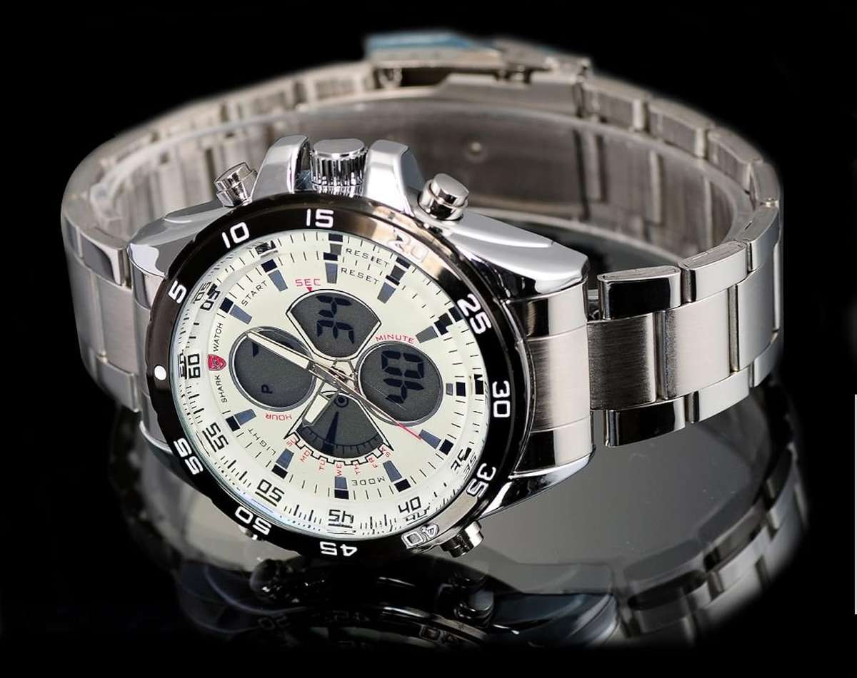 SHARK DUAL LED CHRONOGRAPH LEOPARD WATCH W/ BOX, PAPERS, LOADED!!