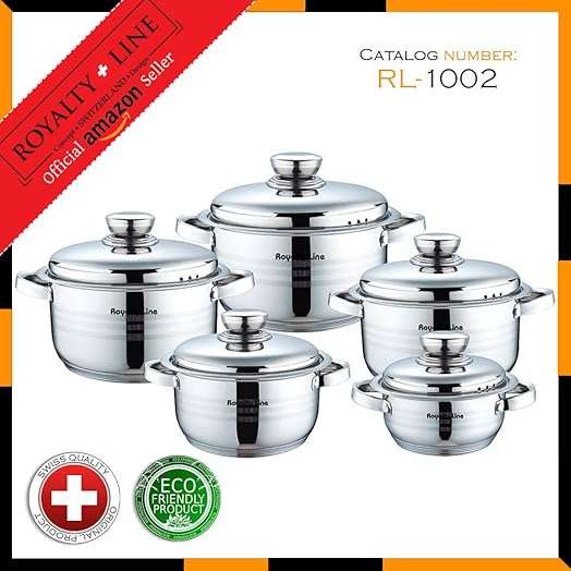 Royalty Line - 10 Pieces Stainless Steel Inox Cookware Set (READ THE DESCRIPTION)