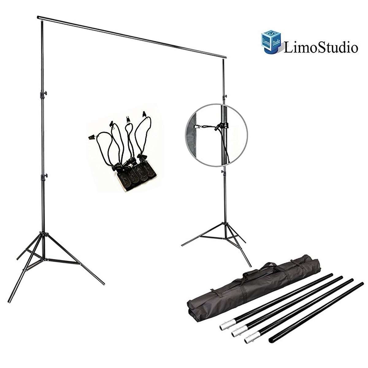 LimoStudio Photo Video Studio 10Ft Adjustable Muslin Background Backdrop Supp...