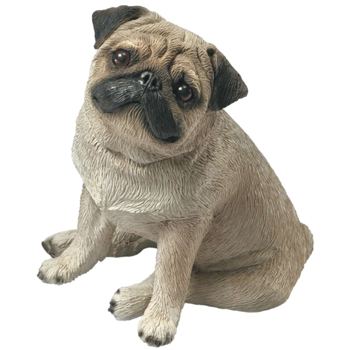 Sandicast Mid Size Fawn Pug Sculpture Sitting Fawn Pug - Standing