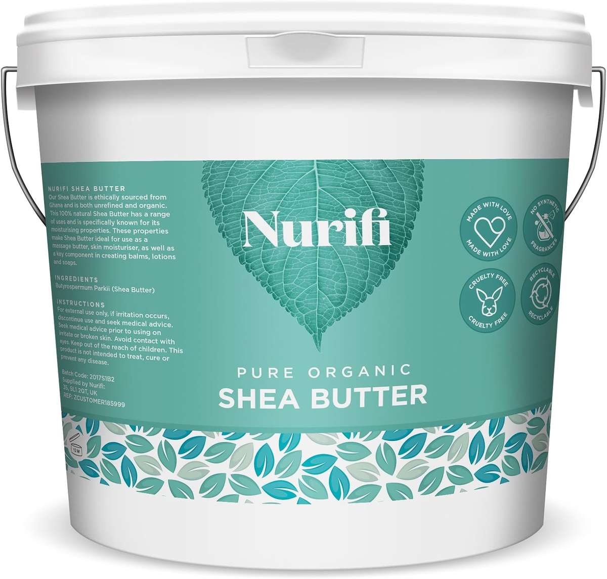 1KG Organic Shea Butter Unrefined - 100 Pure, Raw and Natural - Soil Association Certified -by Nuri