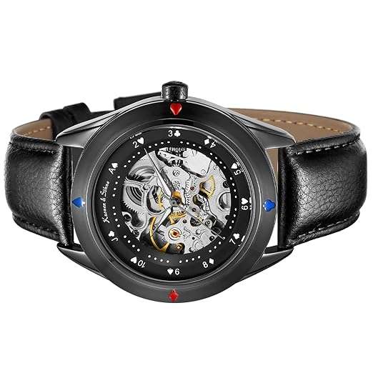 KRONEN & SOHNE Automatic Skeleton FULL BLACK EDITION Watch NEW w/ box, papers