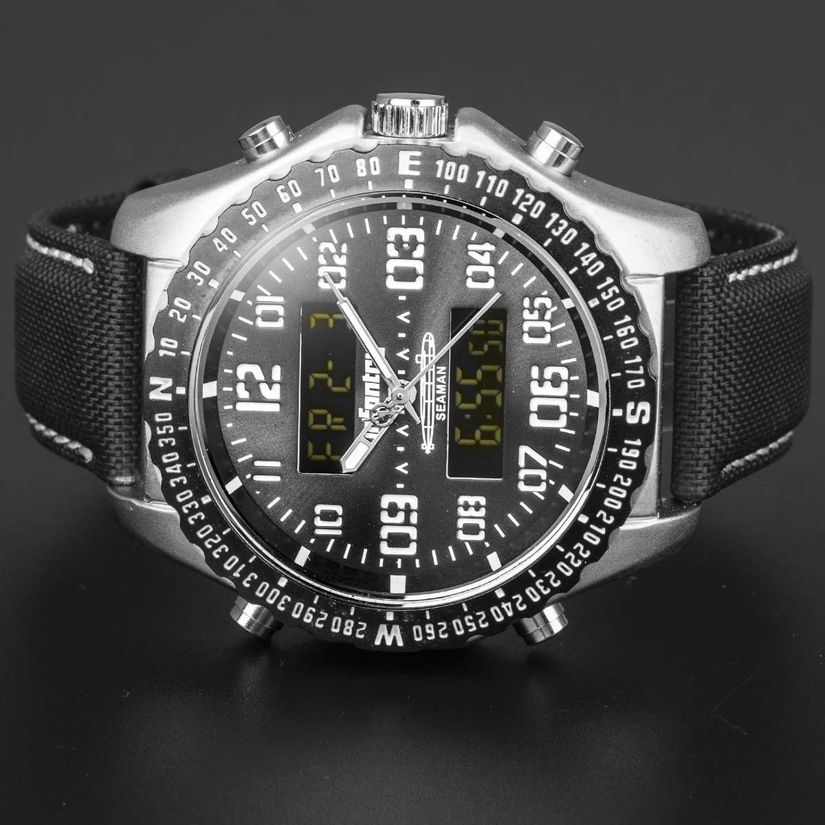 INFANTRY MILITARY Men's Sea Man ANA-DIGI Dual Timer Watch Brand new BOXED, FULLY LOADED!