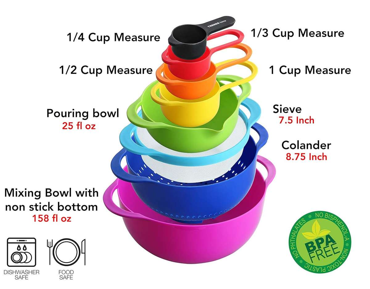 10 PCS STYLE TRENDY COLORFUL MIXING BOWL