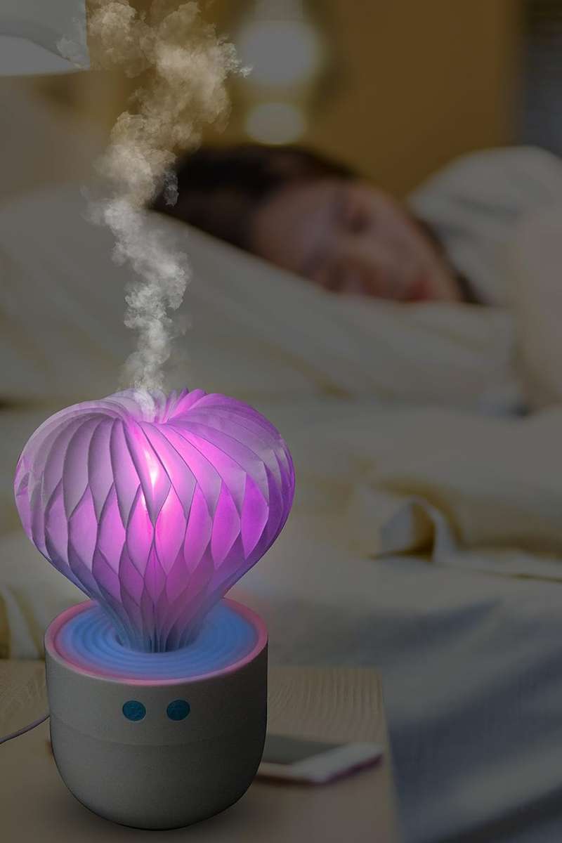 Mini Air Diffuser Mini Ball Cactus Night Light Humidifiers 7 Color Changing Night Light
