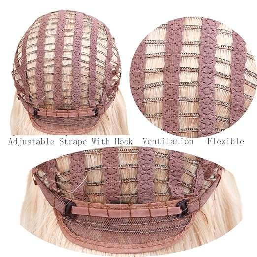 Wig Brown To Ash Blonde High Density Heat Resistant Synthetic Hair Weave Full Wigs For Women