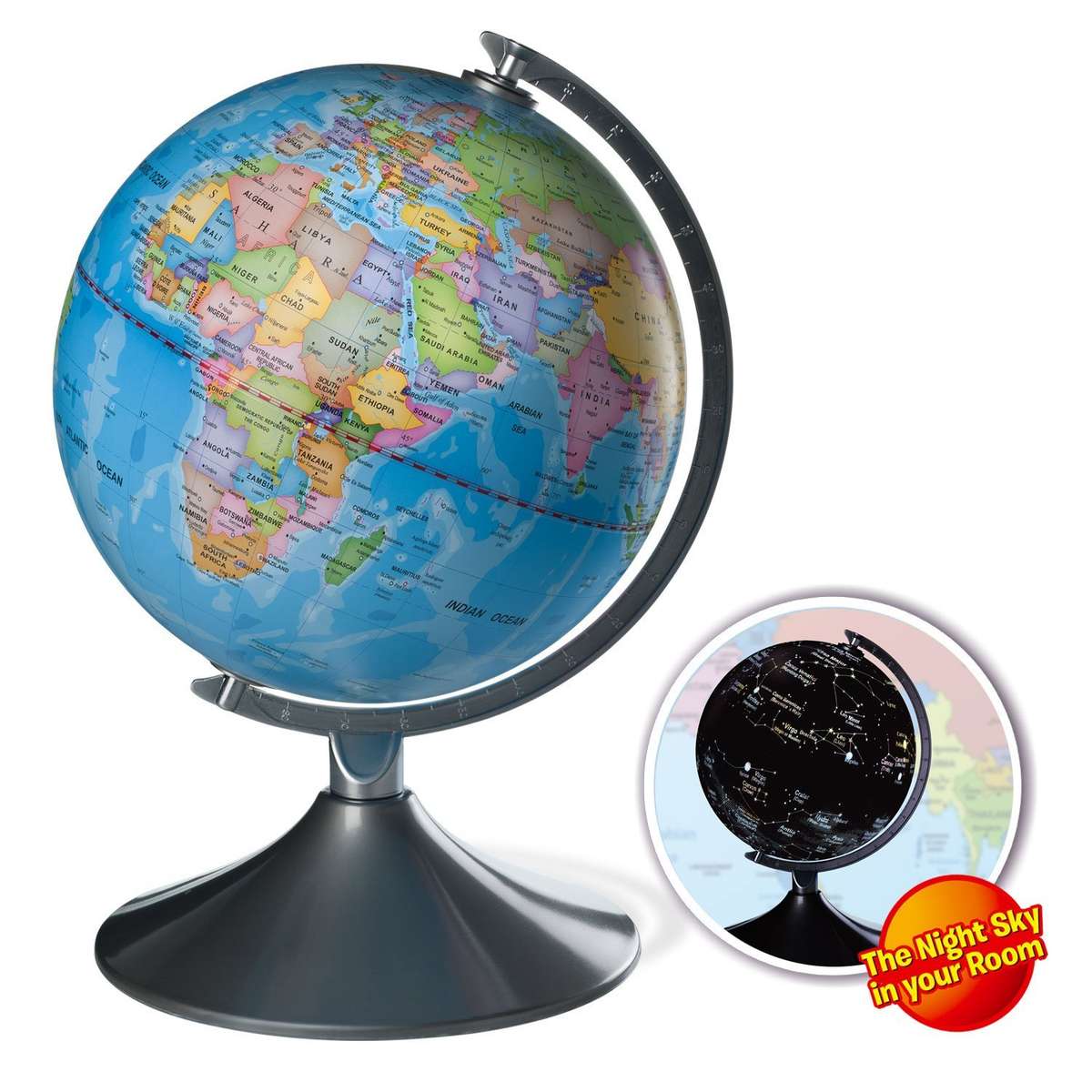 Interactive Globe for Kids 2 in 1 Day View World Globe and Night View Illumin...