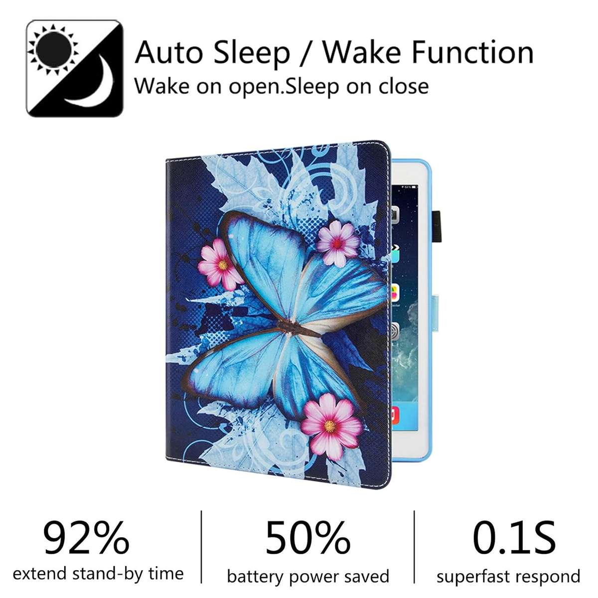 iPad 9.7 inch 2018 2017 Case/iPad Air Case/iPad Air 2 Case PU Leather Folio for Apple iPad 6th/5th G