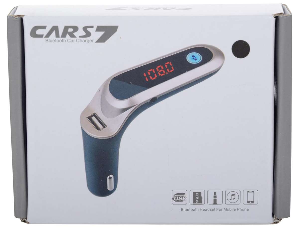 CARS7 Bluetooth Car Charger with Digital Display for Mobile Phone(Silver)