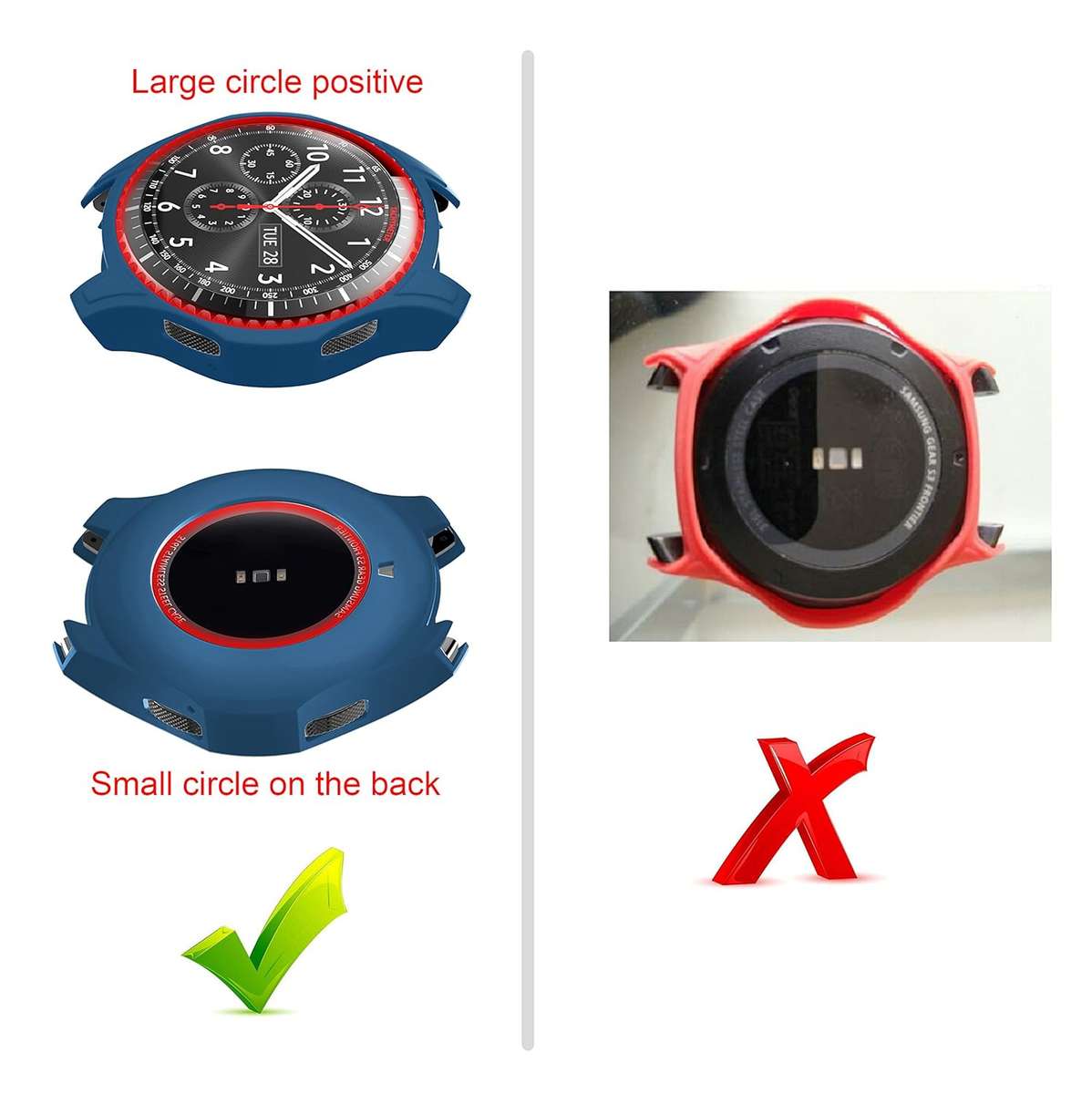 Gear S3 Case Cover, Shock-Proof and Shatter-Resistant Protective Band Silicone Cover Case for Samsun