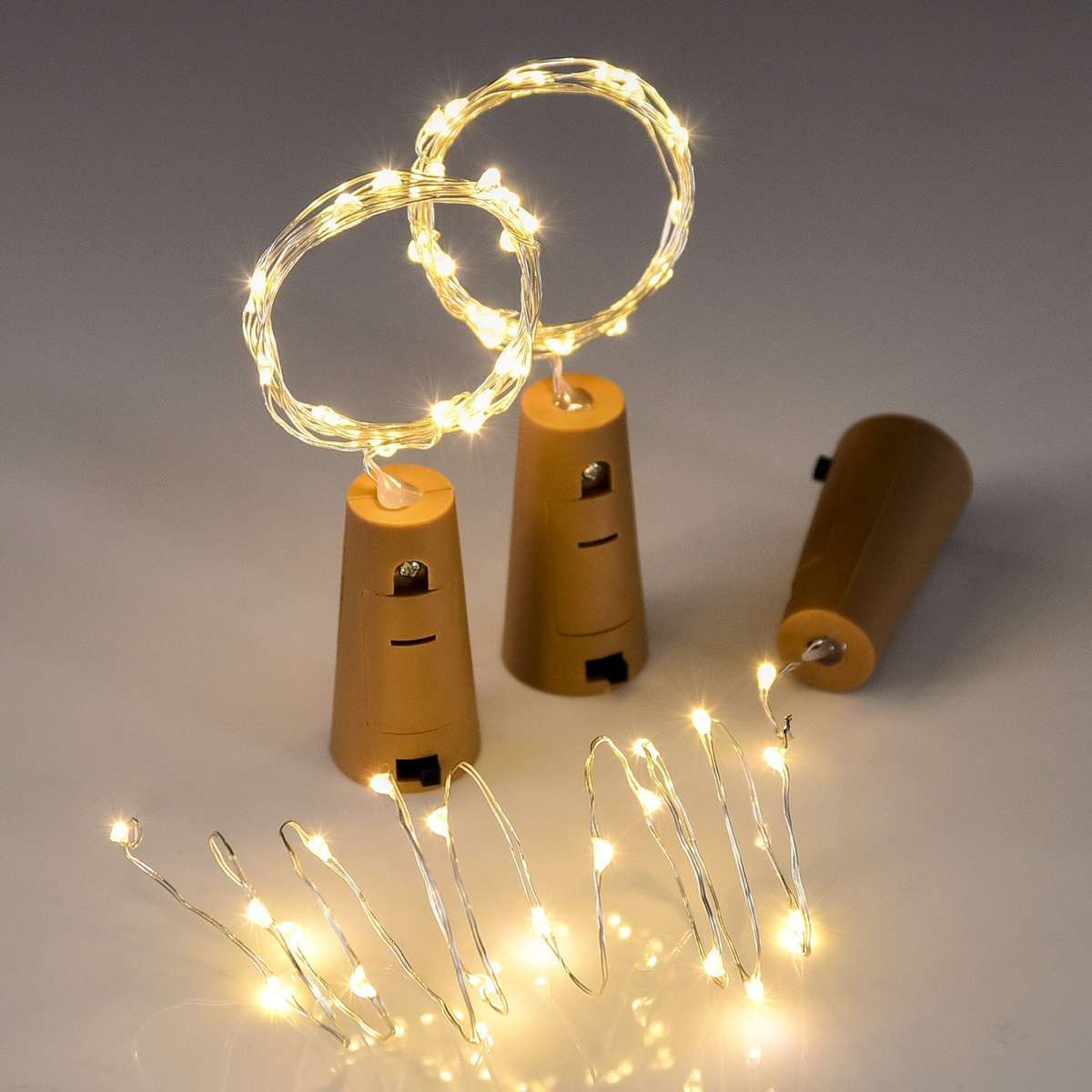 LED Bottle String Lights Cork Shaped  Warm White