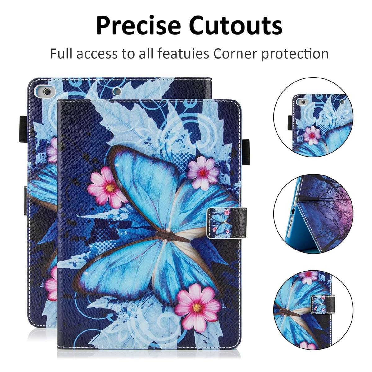 iPad 9.7 inch 2018 2017 Case/iPad Air Case/iPad Air 2 Case PU Leather Folio for Apple iPad 6th/5th G