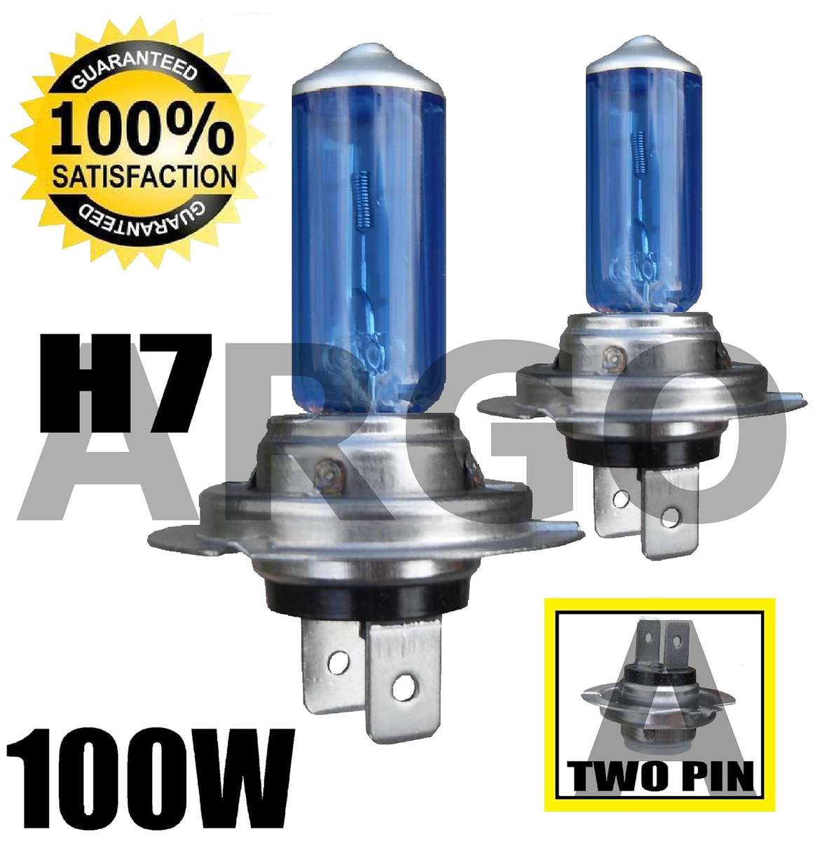 H7 100W XENON SUPER BRIGHT WHITE LIGHT HEADLIGHT BULBS