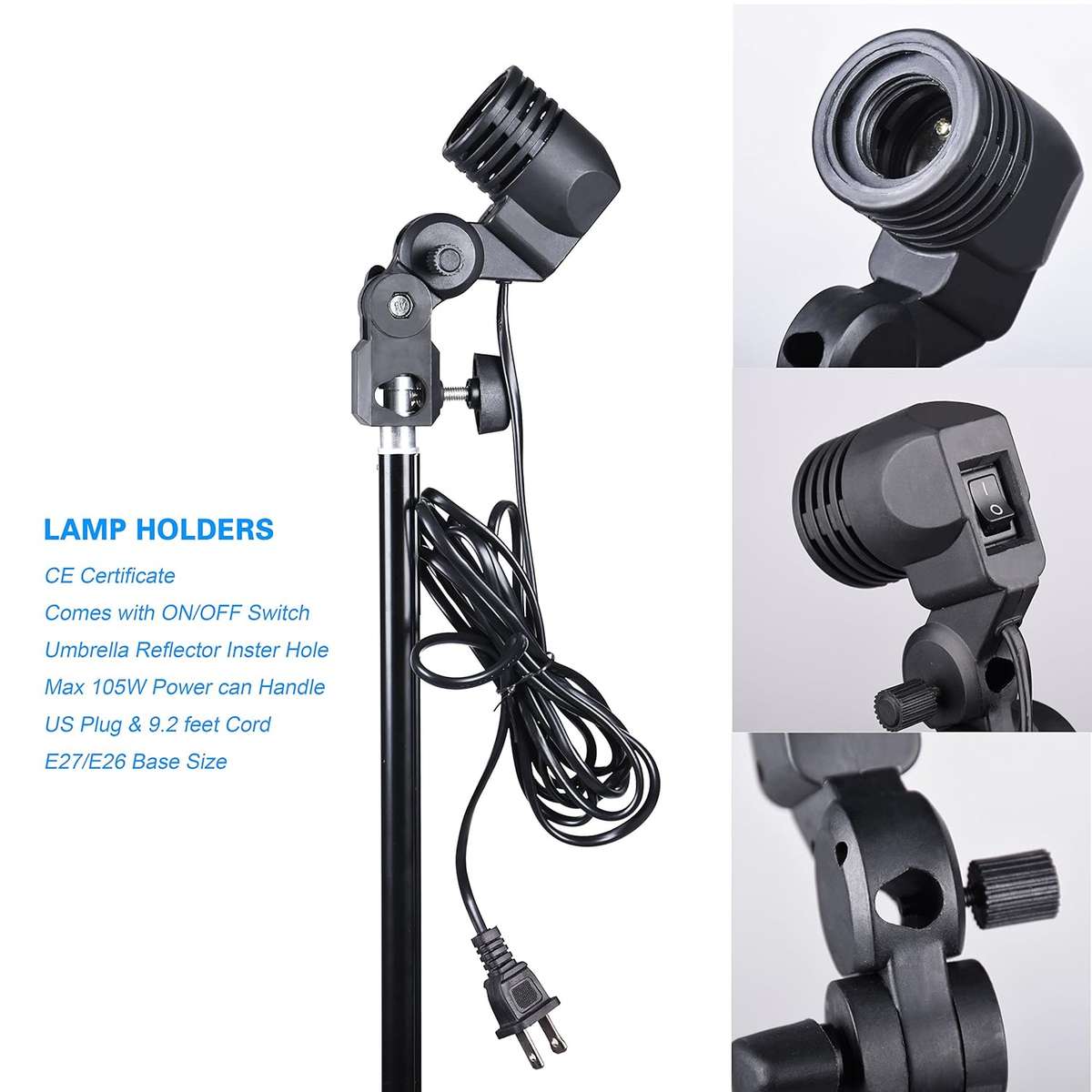 Photography Umbrella Lighting Kit, 1000W 5500K Photo Portrait Continuous Reflector Lights for Camera